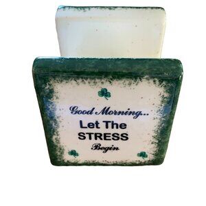 PINE IRISH Porcelain Business Card Holder White/Green